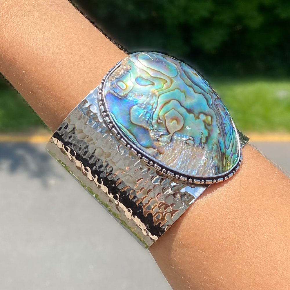 Abalone Silver Cuff